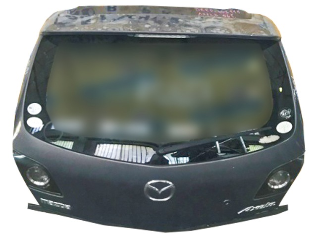Крышка багажника серая в сборе со стеклом, со спойлером, с замком, с фонарями, с петлями, со стеклоочистителем BPYL6202X BU (Б/У) для MAZDA AXELA BK 2003-2009