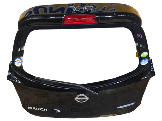 Крышка багажника черная в сборе со стеклом, с замком, с петлями, со стеклоочистителем (вмятина) K010M1HBMA 2BU