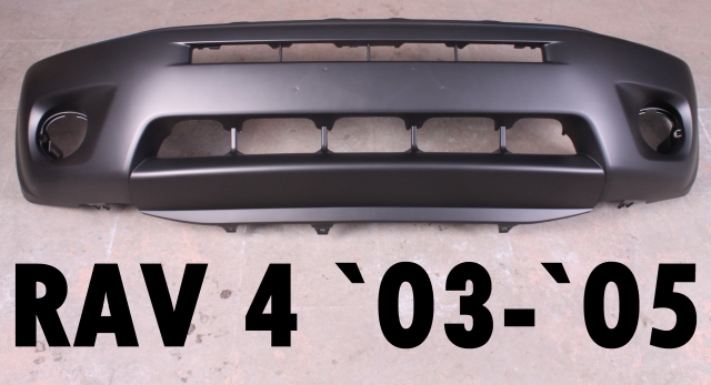 Бампер передний с отв. под круглые ПТФ, без отв. под расширители TY04221BA для TOYOTA RAV4 XA20 2003-2005