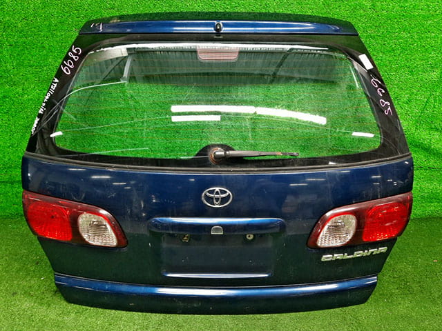 Крышка багажника синяя в сборе со стеклом, стеклоочиститель, фонари, молдинг (потерта, сколы) 6700521640 BU (Б/У) для TOYOTA CALDINA T210 1997-2002
