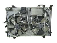Радиатор охлаждения двигателя в сборе с радиатором кондиционера, диффузор, моторчики АКПП