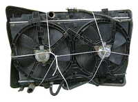 Радиатор охлаждения двигателя в сборе с диффузором, моторчики АКПП