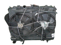 Радиатор охлаждения двигателя в сборе с диффузором, моторчиками АКПП