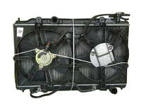 Радиатор охлаждения двигателя в сборе с диффузором, моторчики АКПП