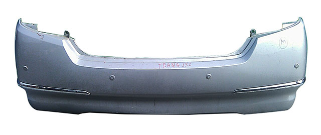 Бампер задний серебро в сборе с молдингами хромированными, парктроники 85022JN21C 2BU (Б/У) для NISSAN TEANA J32 2008-2013