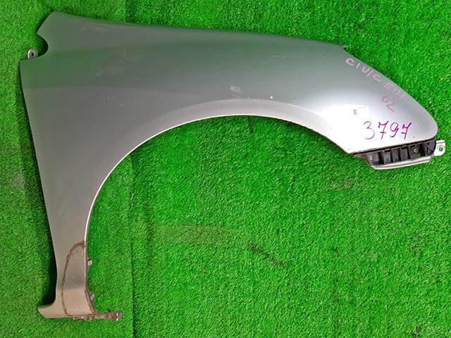 Крыло переднее правое серебро в сборе с кронштейном 60211S6A000ZZ BU (Б/У) для HONDA CIVIC VII EP / ES / EU 2000-2006